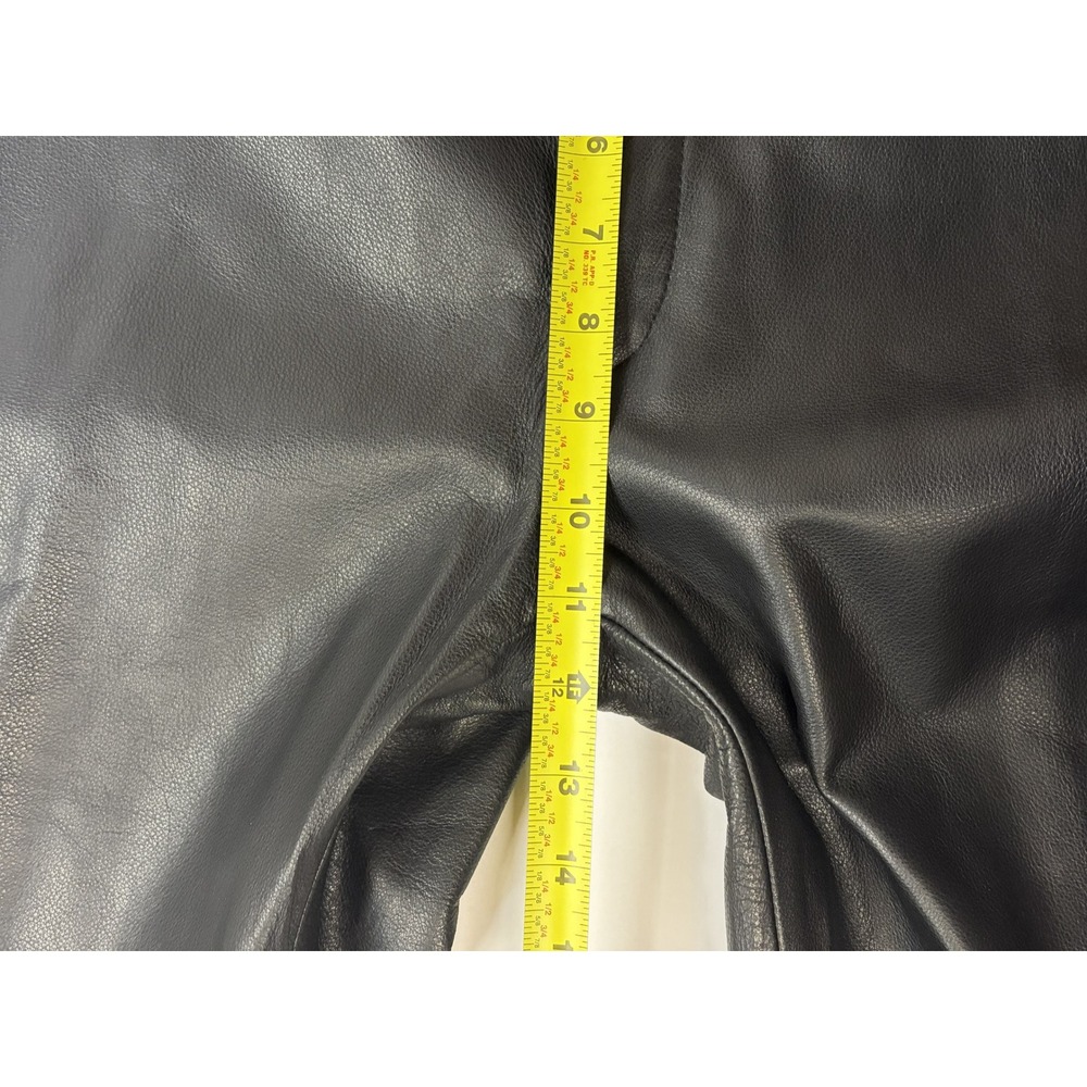 Steve Madden Vintage Y2K Genuine Leather Pants 10 Black Studded Moto Rocker - Picture 8 of 15